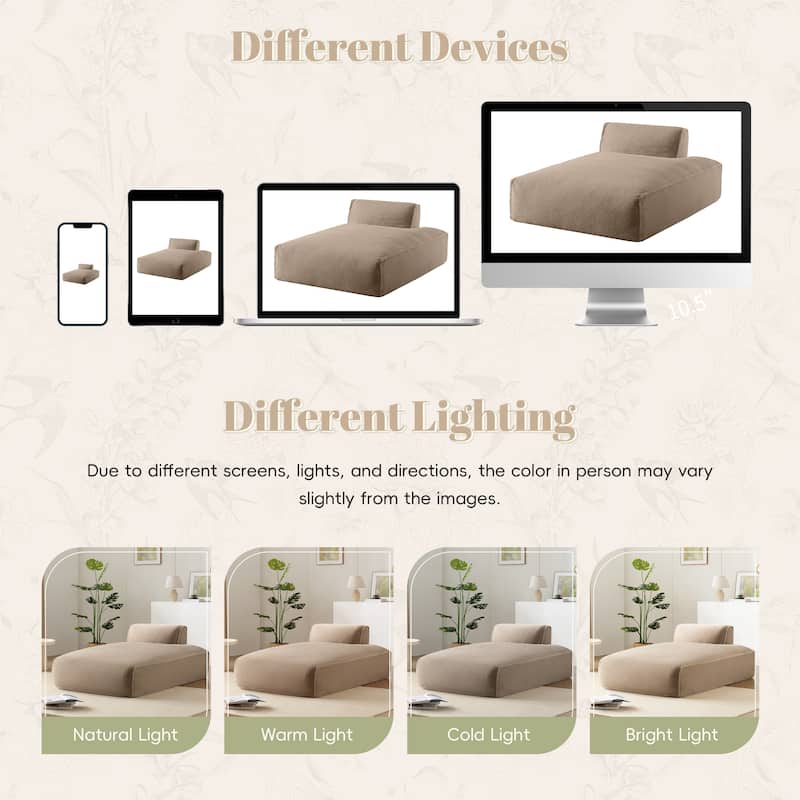 Modular 72-Inch Fully Compressed Sofa Bed with Frameless Design for Living Room, No Assembly Required