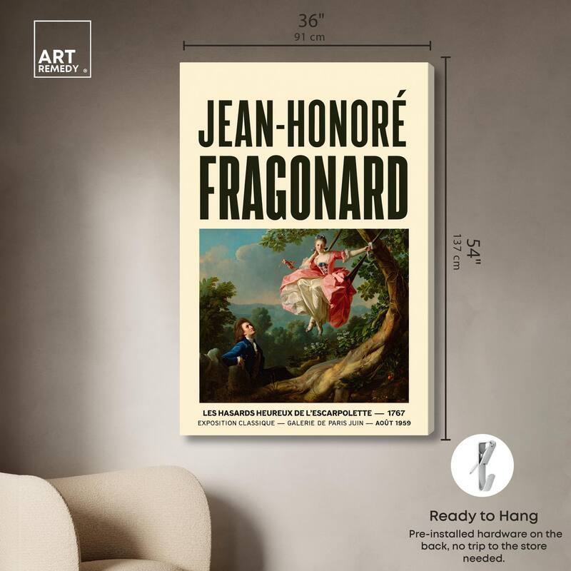 Fragonard's Swing Canvas by Art Remedy, Gallery Wrapped