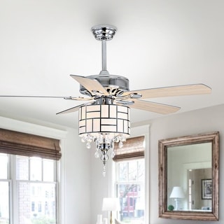 SAFAVIEH Lighting Fint 52-Inch LED Iron Home Accent, Chrome - 52" W x 52" L x 21.25"-26.25" H