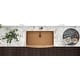 preview thumbnail 8 of 8, Ruvati 30-inch Apron-Front Farmhouse Kitchen Sink - Copper Tone Matte Bronze Stainless Steel Single Bowl - RVH9660CP - 8' x 11'