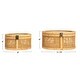 preview thumbnail 2 of 8, Rattan and Bamboo Nestable Storage with Glass Lids, Set of 2