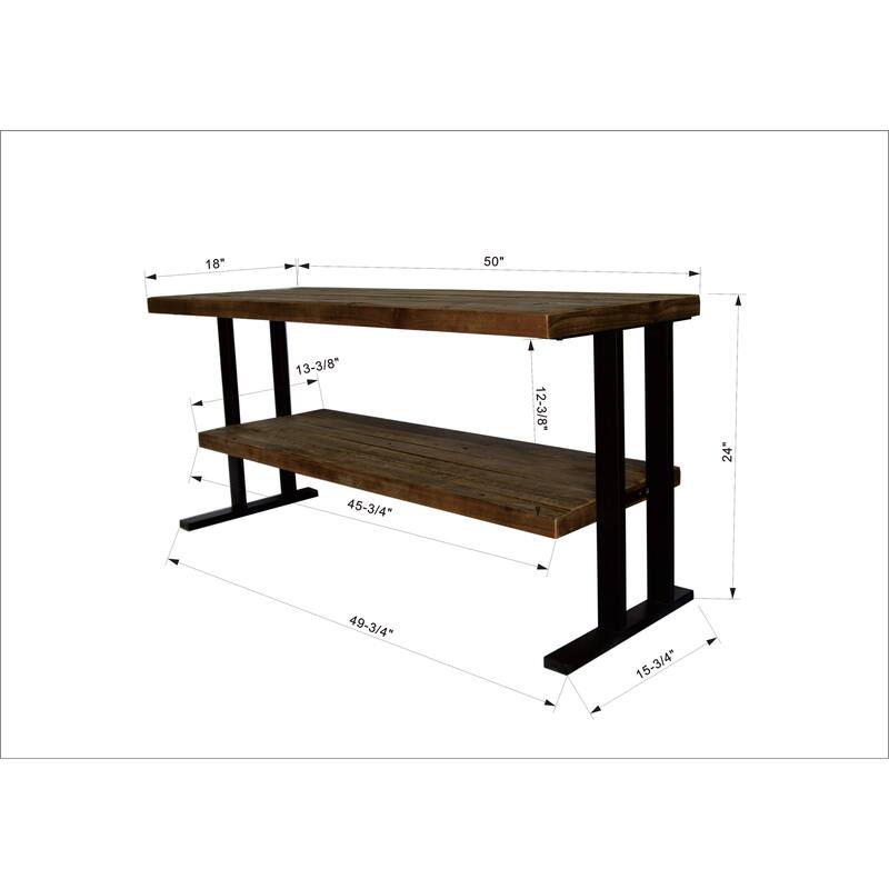 Media Console Table with one shelf to your Home decor, Natural Reclaimed wood