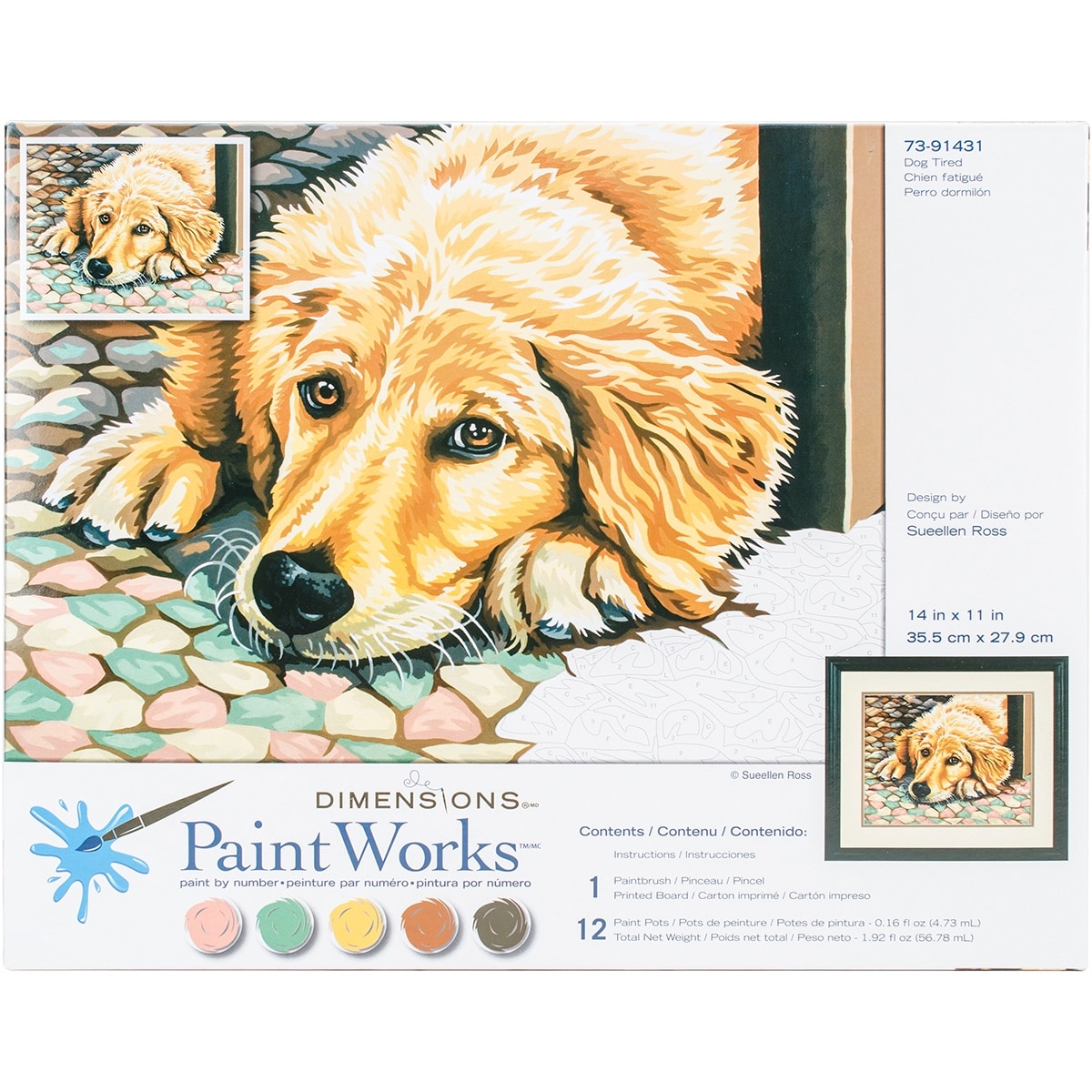 Shop Paint Works Paint By Number Kit 11 X14 Dog Tired Red Overstock 14829530