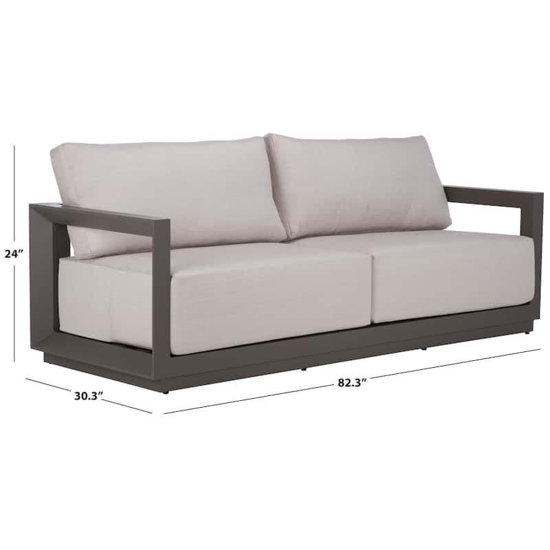 SAFAVIEH COUTURE Donaldo Aluminum Outdoor Sofa - 82"W x 30"D x 24"H