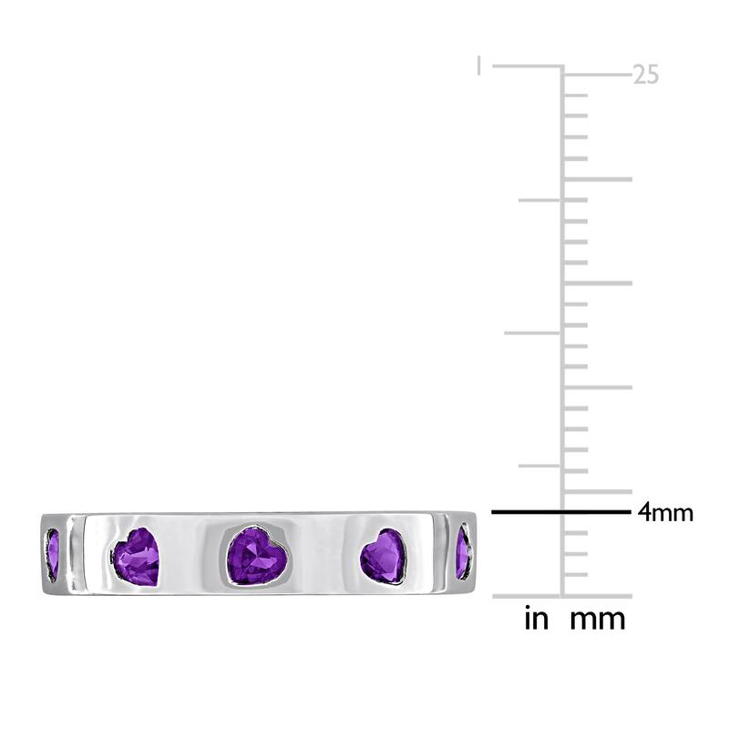 Miadora 1ct TGW Amethyst Heart Eternity Ring in Sterling Silver