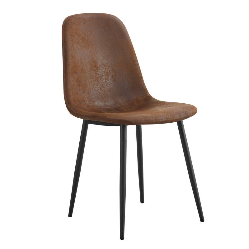 Modern 6 Piece Fabric Dining Chair Set with Cushions, Metal Legs, Non Slip Feet for Dining Room Kitchen Bedroom Living Room