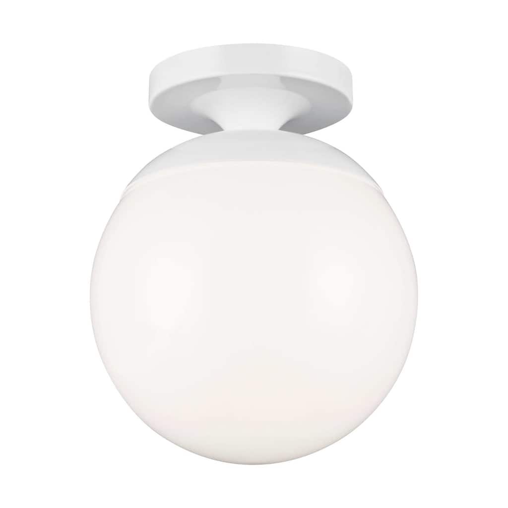 James Allan Clay Single Light 8" Wide Semi-Flush Globe Ceiling Fixture