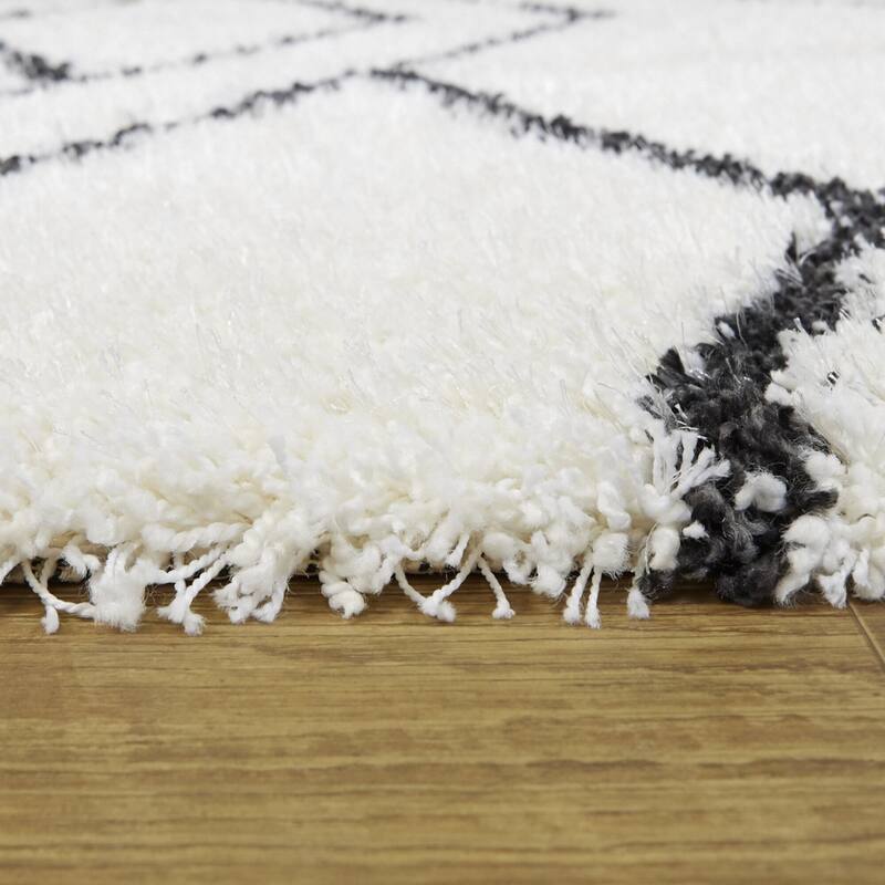 Avram Modern Trellis Shag Area Rug