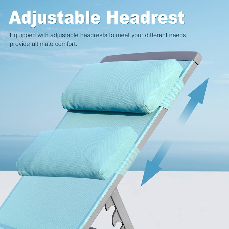 3 Pieces Patio Chaise Lounge Set Pool Lounge Chairs with Table