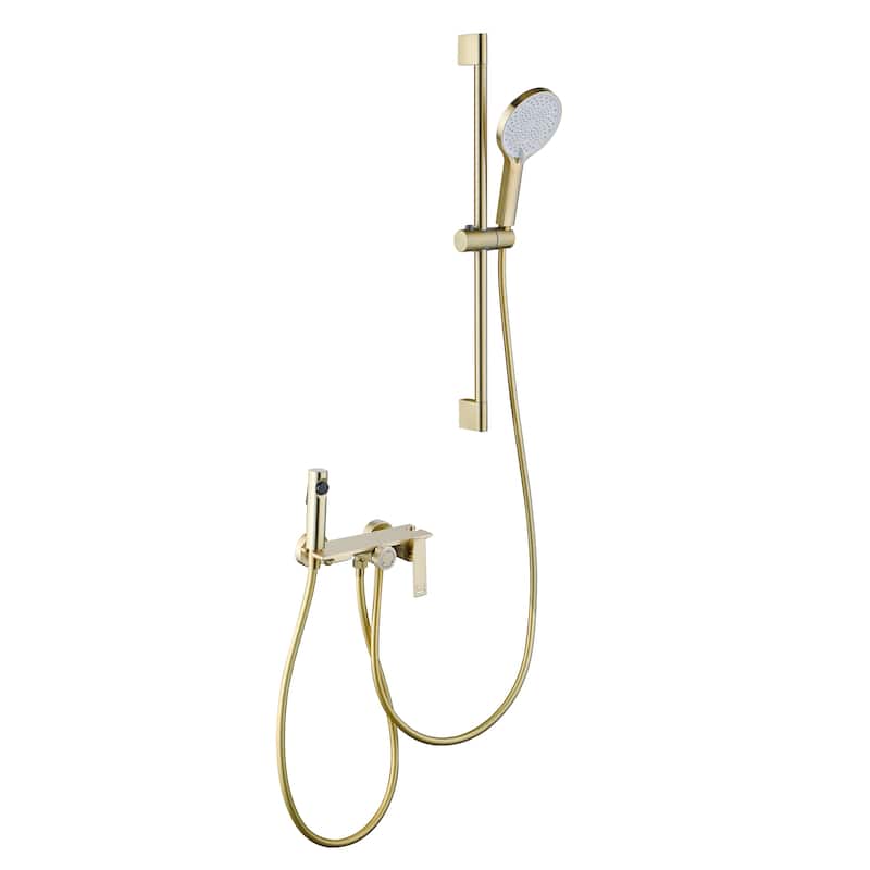 Shower Slide Bar System, 3-Function Handheld Shower Head with Spray Gun And Rough-In Valve