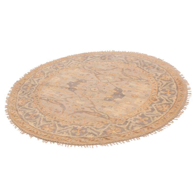 ECARPETGALLERY Hand-knotted Royal Oushak Light Grey Wool Rug - 5'11 x 5'11