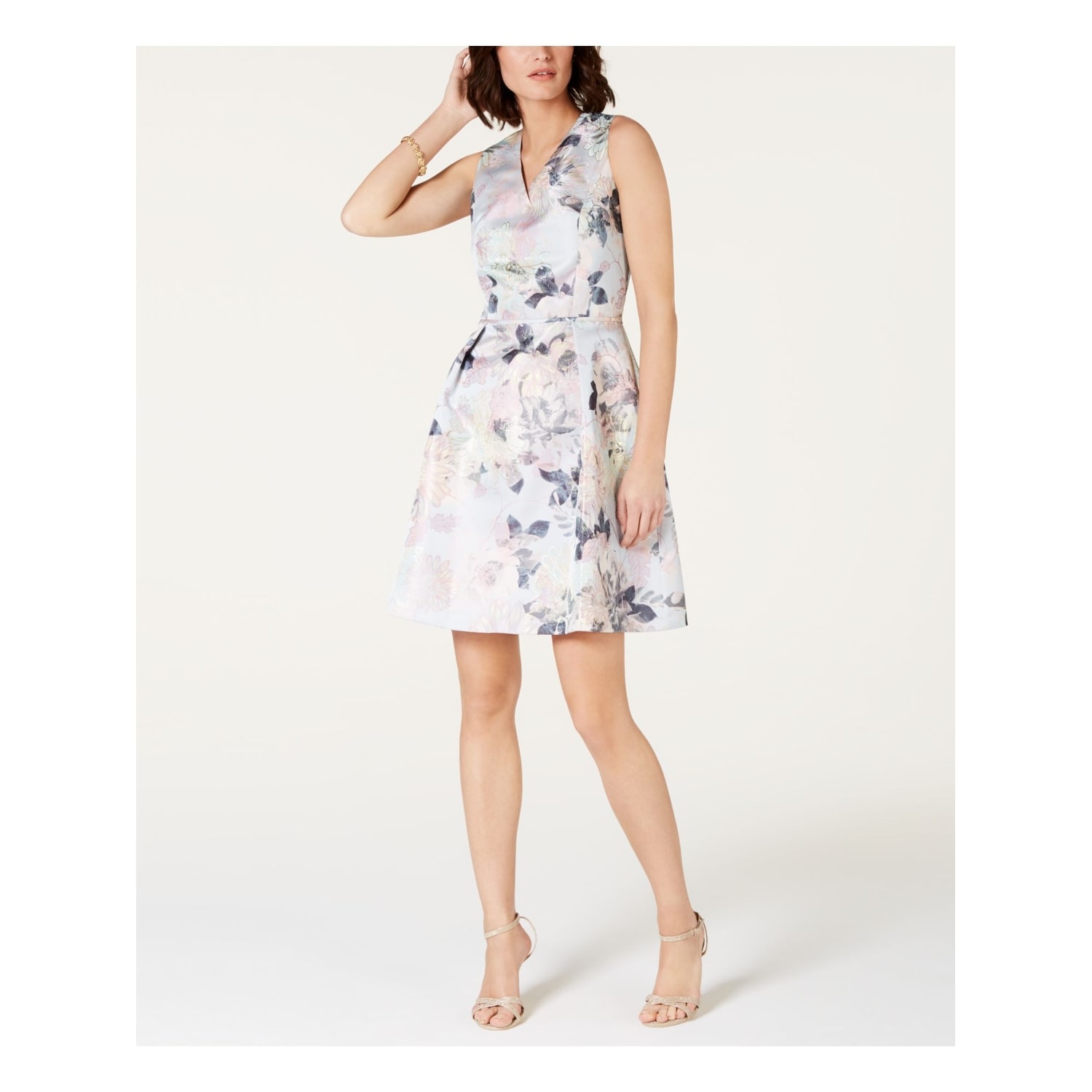 tahari light blue dress