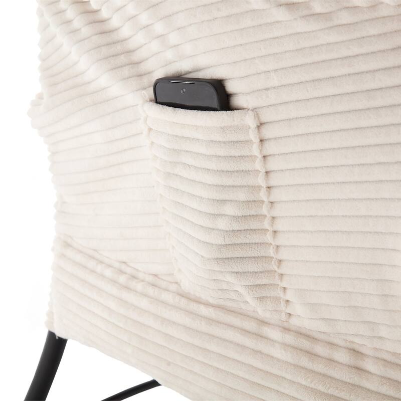Rattan Rocking Chair Recliner Chair With Padded Cushion