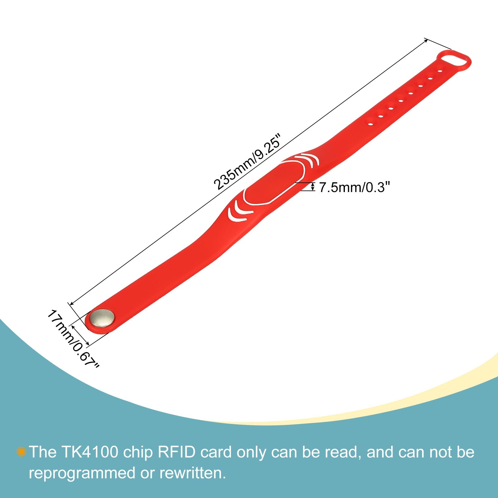Bracciale Portachiavi RFID 125KHz TK4100 - Token Prossimità Nero (Sola Lettura)
