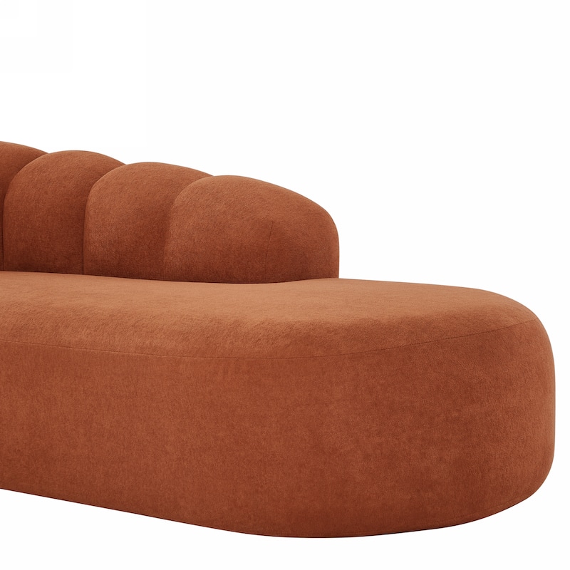 Christopher Knight Home - Modern Curved Upholstered Sofa with Sculptural Bubble Back
