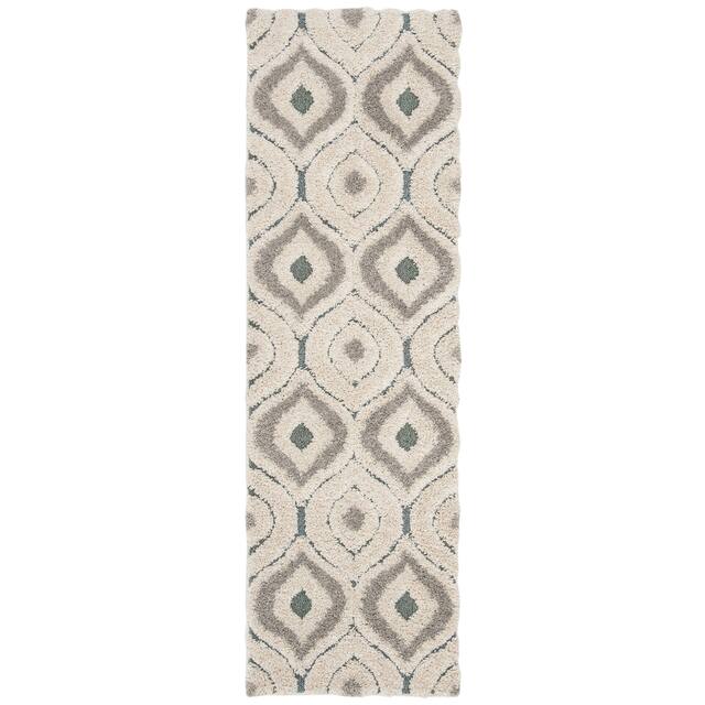 SAFAVIEH Florida Shag Bertille Geometric 1.2-inch Thick Rug