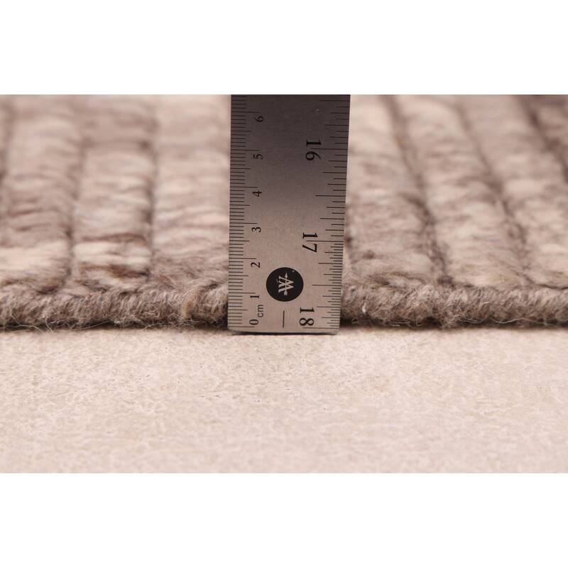 ECARPETGALLERY Hand-knotted Looma Cream, Grey Wool Rug - 8'0 x 10'0