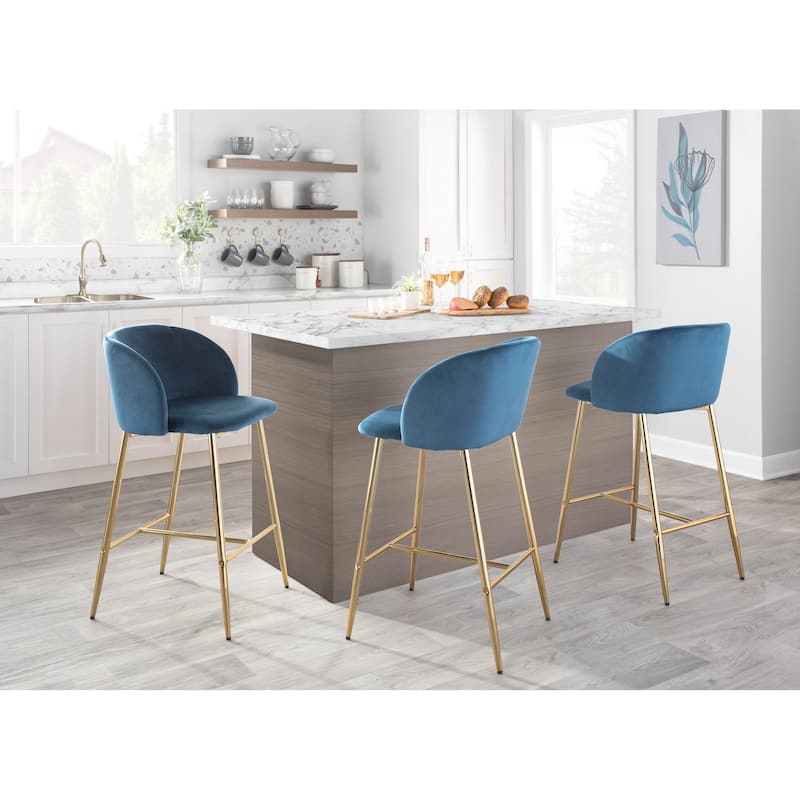 Silver Orchid Harding Velvet Counter Stool (Set of 2)