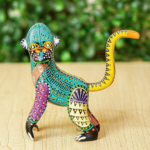 Novica Handmade Rainbow Monkey Copal wood alebrije - 3.5