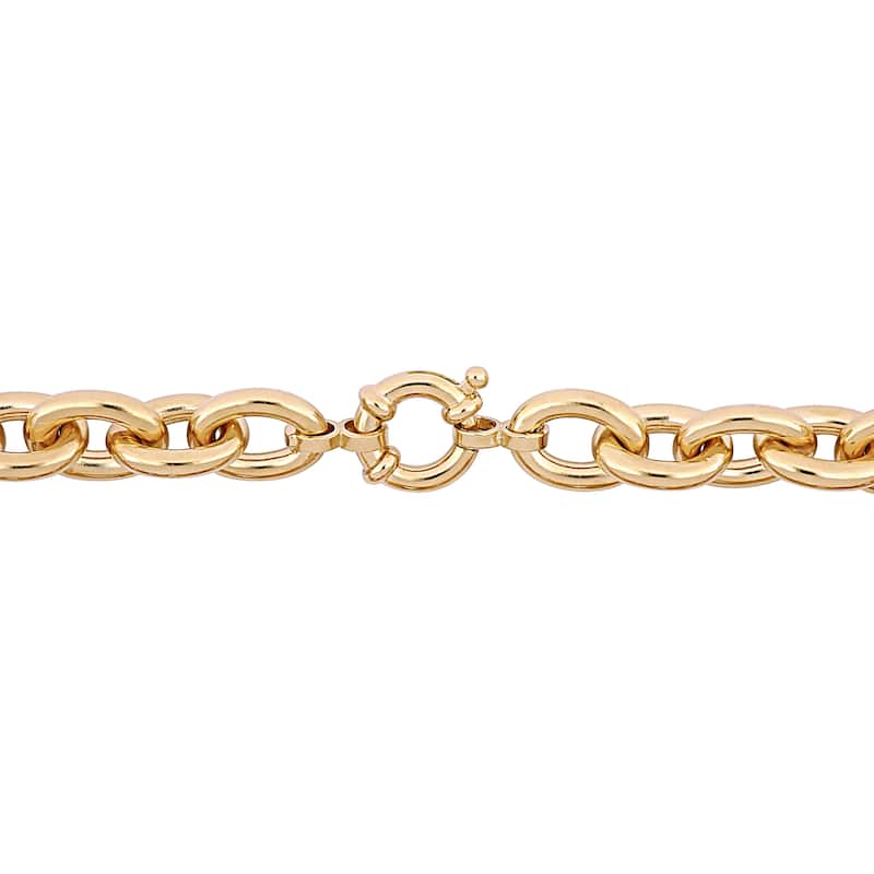 Miadora Yellow Plated Sterling Silver Oval Link Chain Necklace - 24 inch x 11 mm x 11 mm - 24 inch x 11 mm x 11 mm