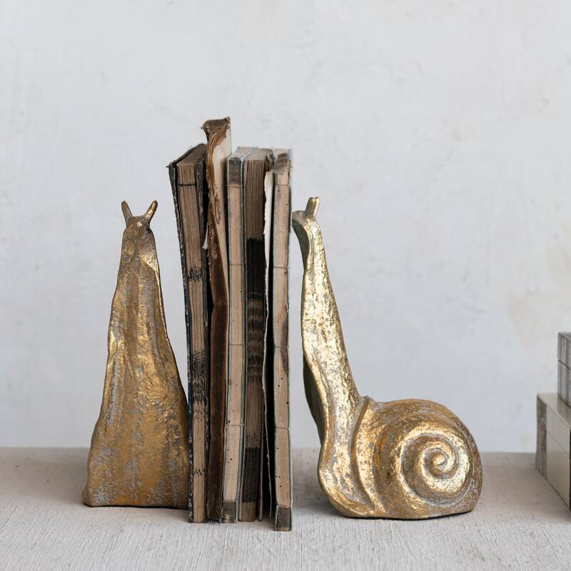 Cast Iron Snail Bookends