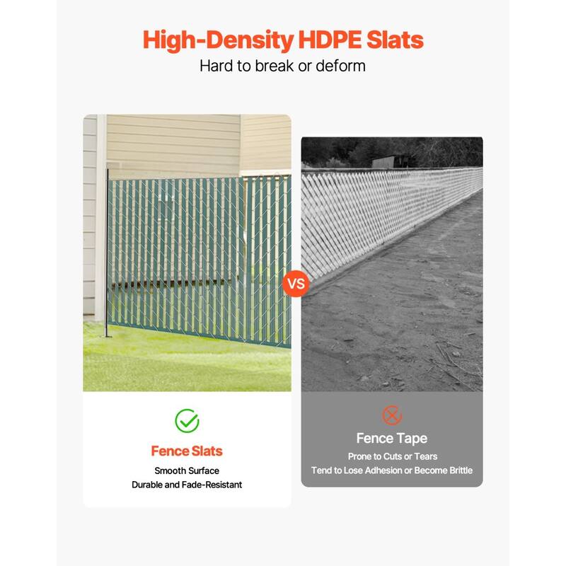 Green HDPE Double Wall Fence Privacy Slats, 44.5" with Locking Channel - 44.5" L x 1.09" W x 0.3" H