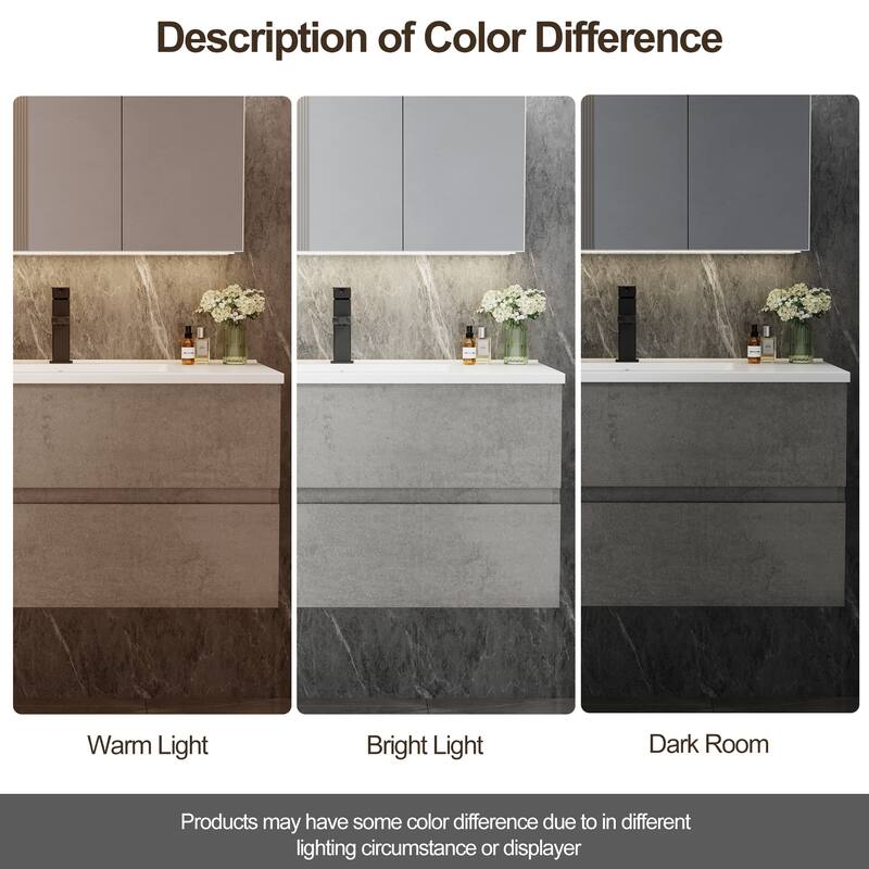 Wall Mounted Bathroom Vanity Sink Combo Cabinet Vanity Set