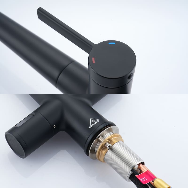 Single-Handle Pull-Out Sprayer Kitchen Faucet with Digital Display