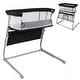 preview thumbnail 1 of 8, Gymax Bedside Crib w/ Mattress 5-Level Adjustable Height Protective Black