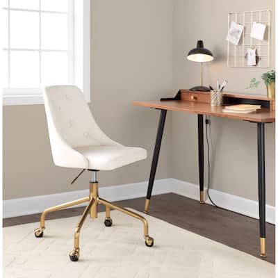 Silver Orchid Ockelbo Adjustable Office Chair with 4-Star Caster Base