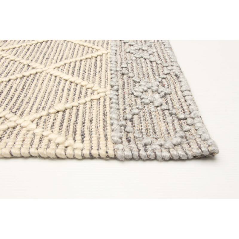 ECARPETGALLERY Braid weave Sienna Cream Wool Rug - 5'0 x 8'0