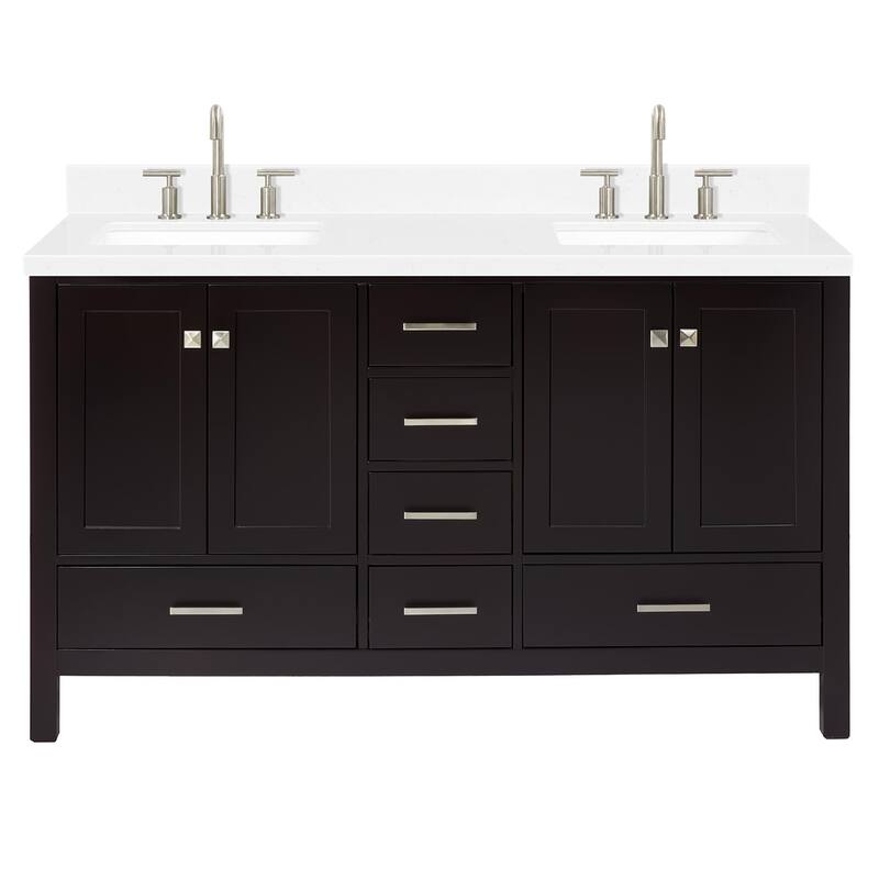 Ariel A060DCQRVO Cambridge 60" Free Standing Double Basin Vanity Set