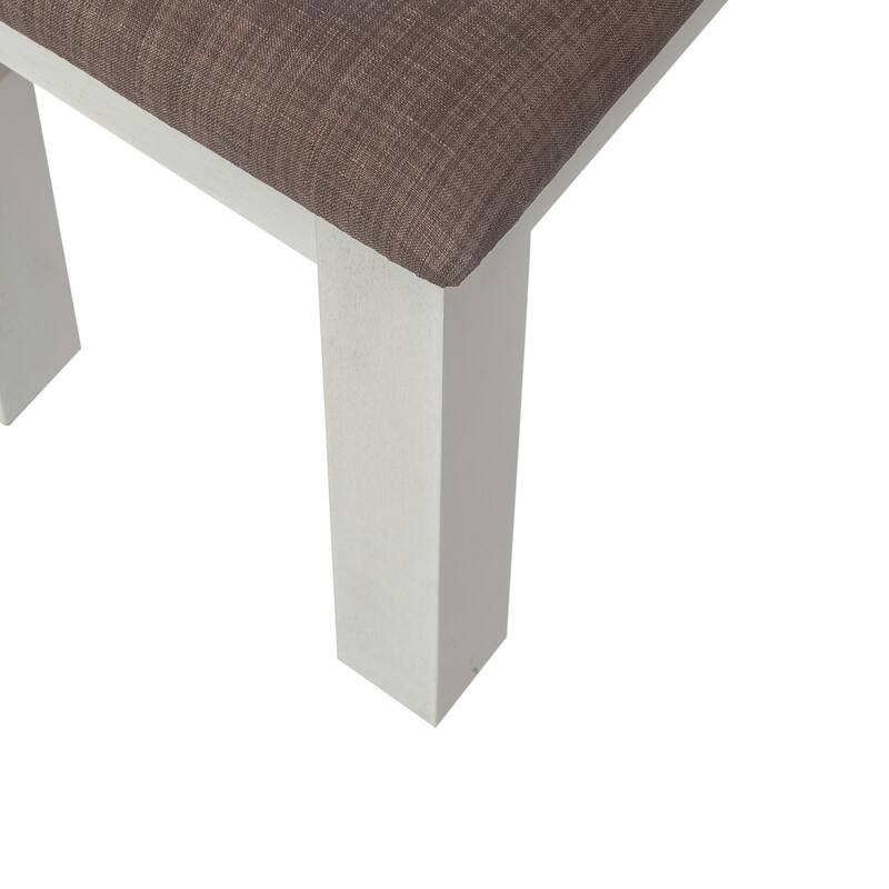Brook Bay Textured White Carbon Gray Upholstered Dining Bench