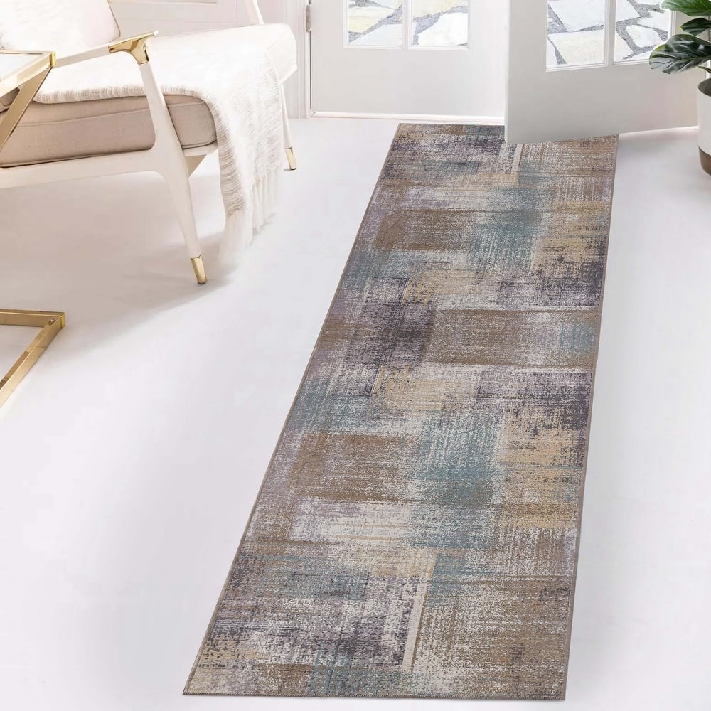 Superior Ara Patchwork Non-Slip Washable Indoor Area Rug