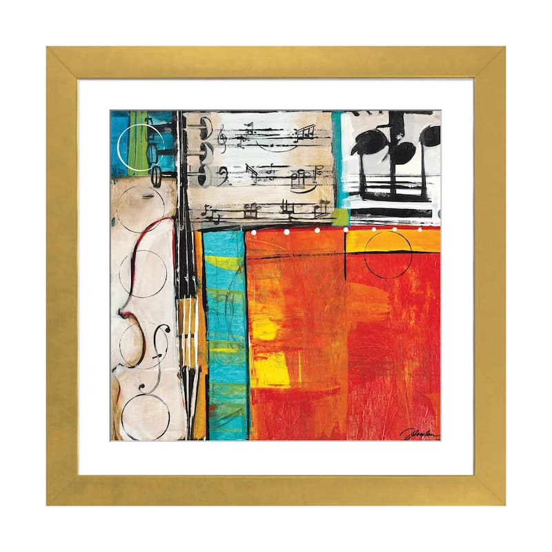 iCanvas "Sheet Music II" by Liz Jardine - Gold - 16x16x1