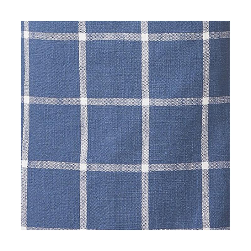 Classic Check Slub Bib Apron with Large Pocket and Waist Tie Blue, One Size Fits Most, Machine Wash, Blue
