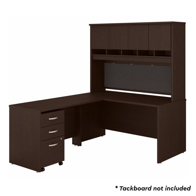 Series C 60W L Desk with Hutch and Drawers by Bush Business Furniture