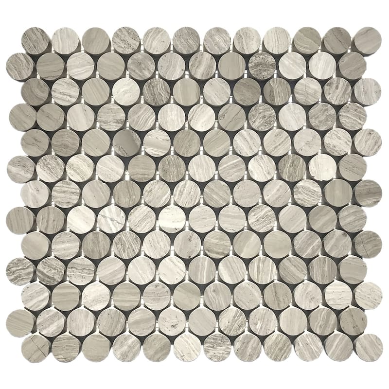 Slatewood Marble Penny Honed Mosaic Tile - 5 Sheets (4.75 sf) - Grey