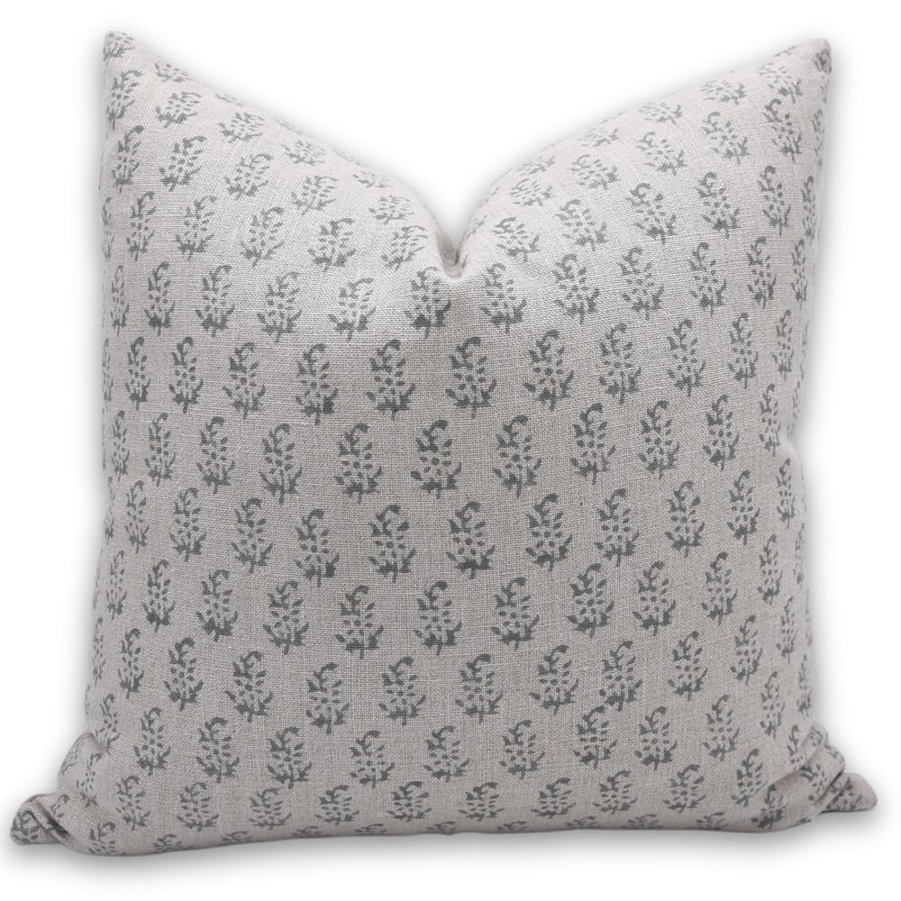 Linen Handmade Block print pillow Cover- Patjhad