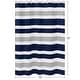preview thumbnail 5 of 3, Navy Blue and Gray Stripe Shower Curtain