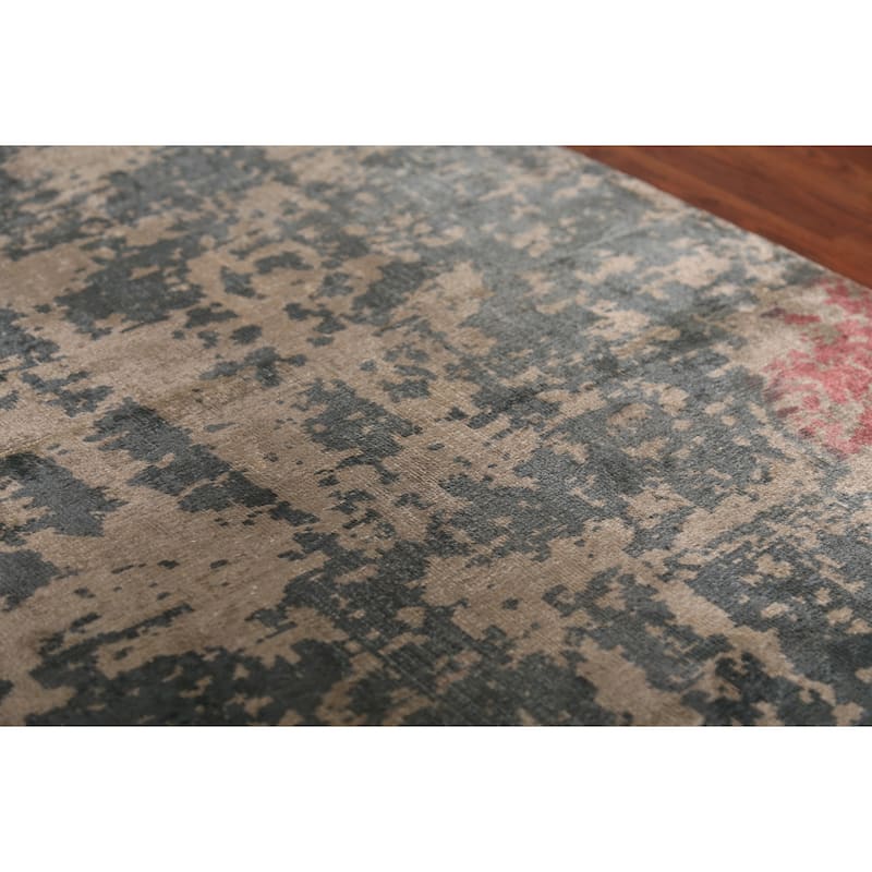 Abstract Contemporary Foyer Rug Hand-Knotted Wool Carpet - 3'0"x 6'5"