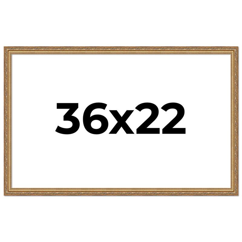 36x22 Frame Red Solid Wood Picture Frame Width 1.75 Inches | Interior Frame Depth 1 13/16 Inches