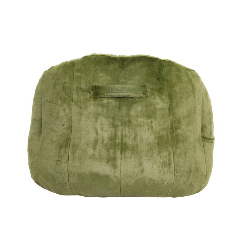 Faux Fur Shell-Shaped Bean Bag Chair, Oversized Adults Bean Bag Sofa, Bean Bag Lazy Chair with Armrests for Gaming, Reading