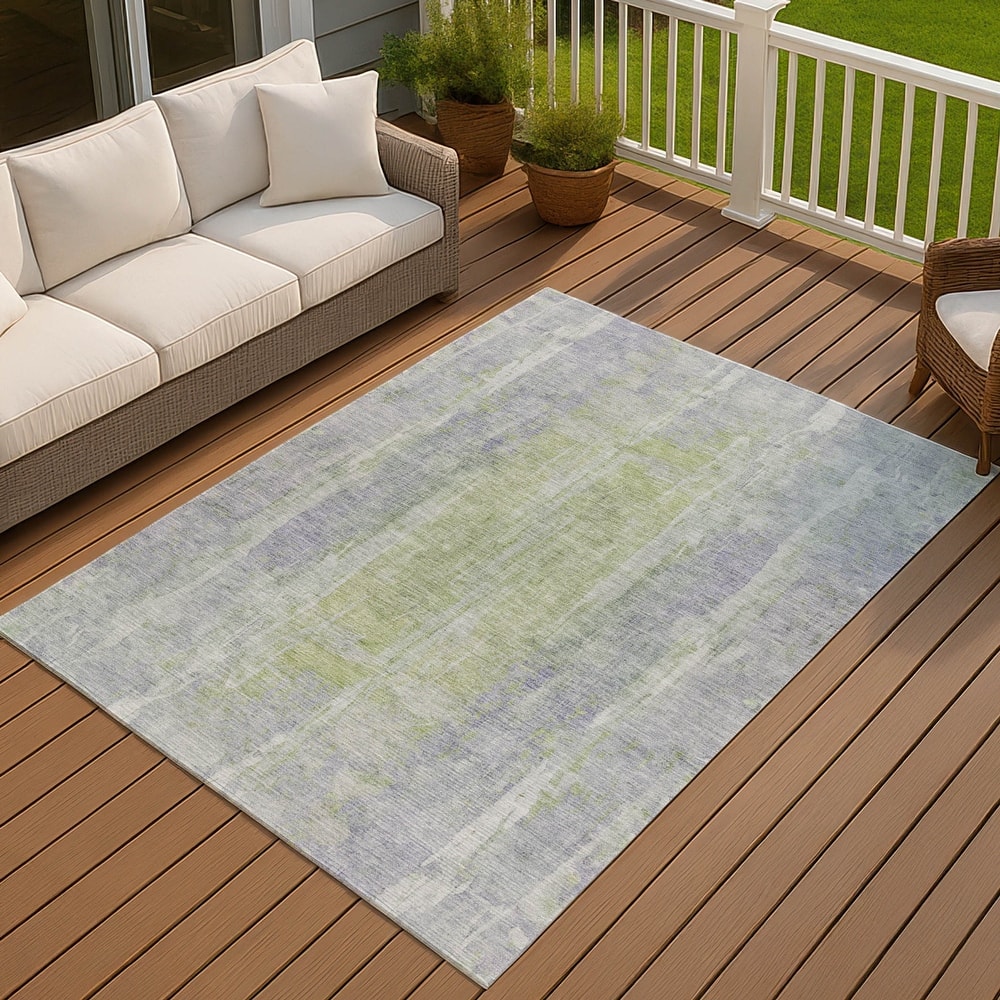 Machine Washable Indoor/ Outdoor Vintage Ombre Chantille Rug