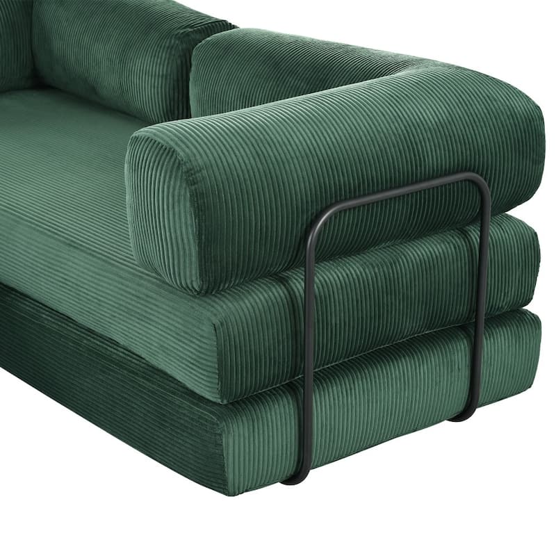 Modern Corduroy Fabric L-shaped Modular Convertible Sectional Sofa Bed for Living Room