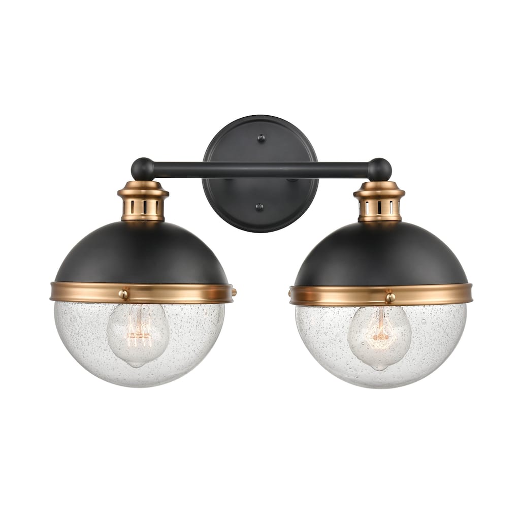 Millennium Lighting Ellmira 2 Light Vanity Fixture in Matte Black / Aged Bronze
