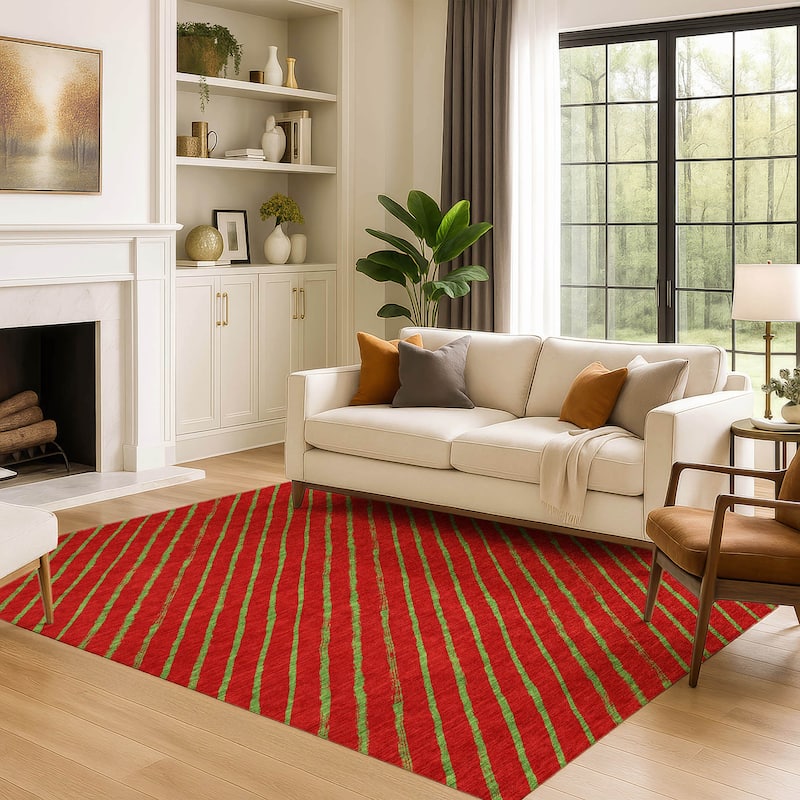 Premium Washable Super Soft Angle Stripe Mayfield Rug