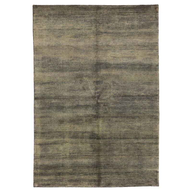 ECARPETGALLERY Hand-knotted Pak Finest Gabbeh Dark Green Wool Rug - 5'3 x 7'10