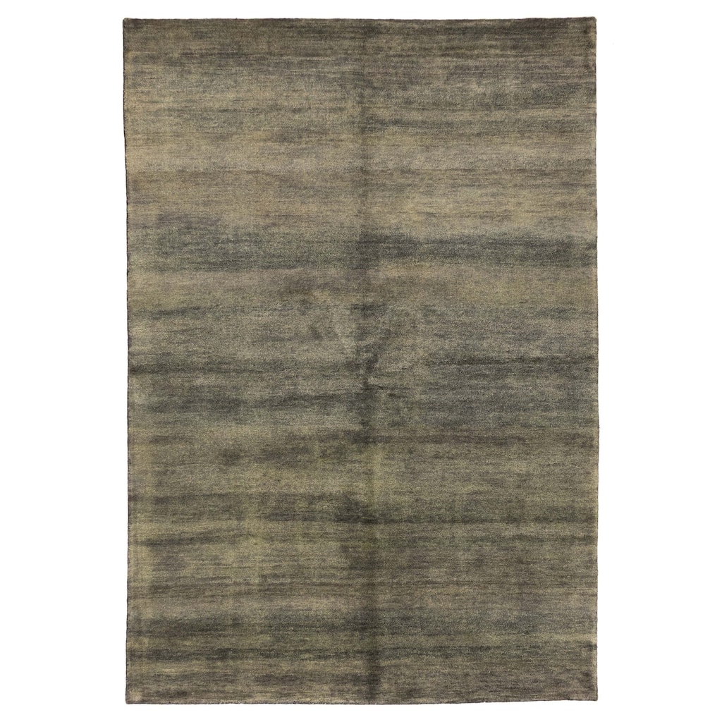 ECARPETGALLERY Hand-knotted Pak Finest Gabbeh Dark Green Wool Rug - 5'3 x 7'10