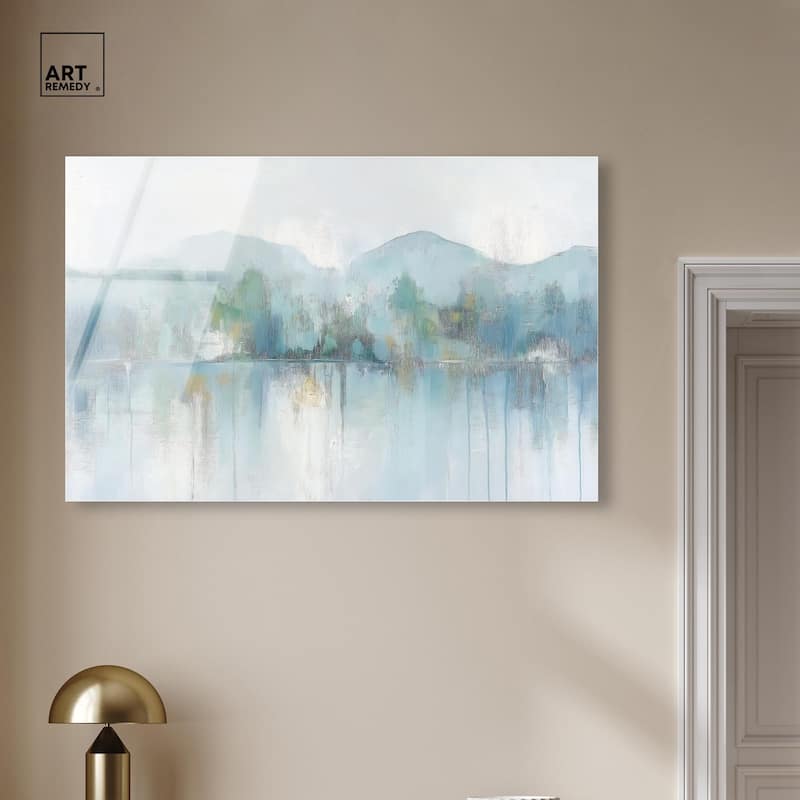 Mirrored Aqua Dream II Acrylic by Art Remedy, Ready to Hang